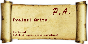 Preiszl Anita névjegykártya